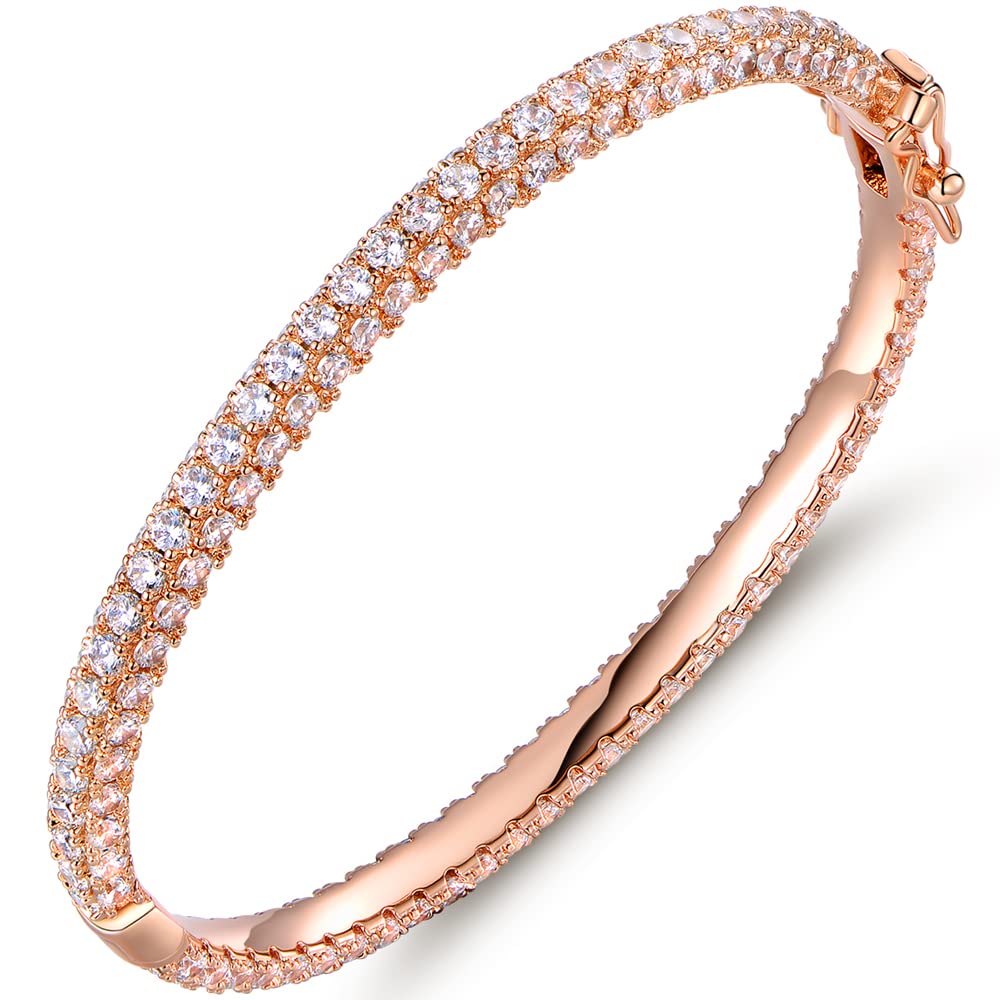 18K Gold Plated Crystal Bling Eternity Bangle Bracelet SL-031