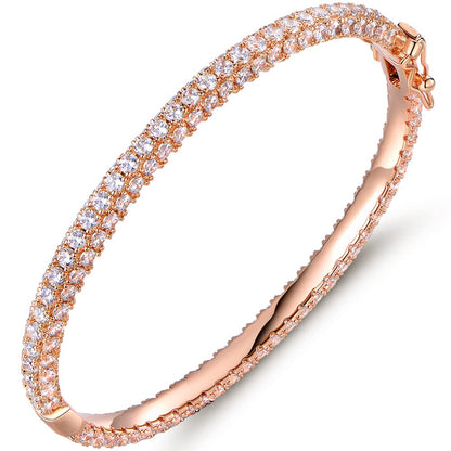 18K Gold Plated Crystal Bling Eternity Bangle Bracelet SL-031