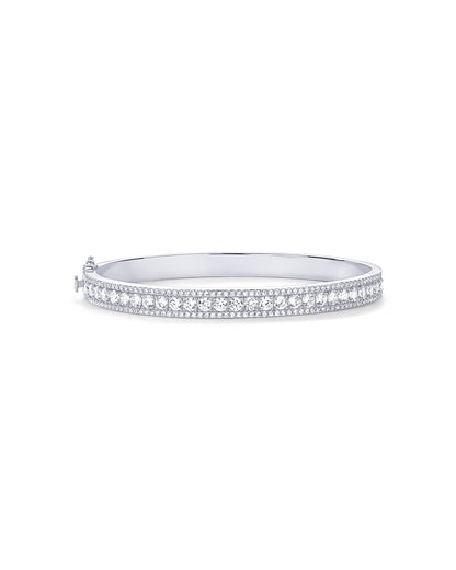 14K Gold Plated Cubic Zirconia Bangle Tennis Bracelets for Women | Classic Love Cuff Bangle Bracelets  SL-021