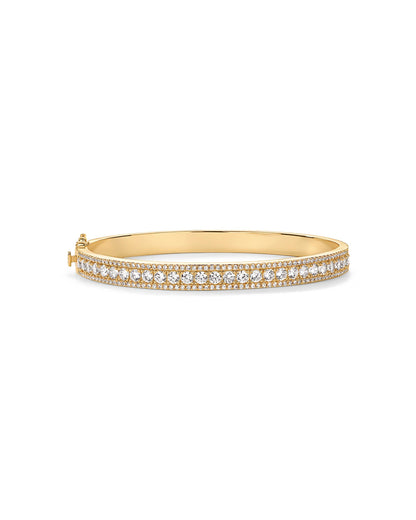 14K Gold Plated Cubic Zirconia Bangle Tennis Bracelets for Women | Classic Love Cuff Bangle Bracelets  SL-021