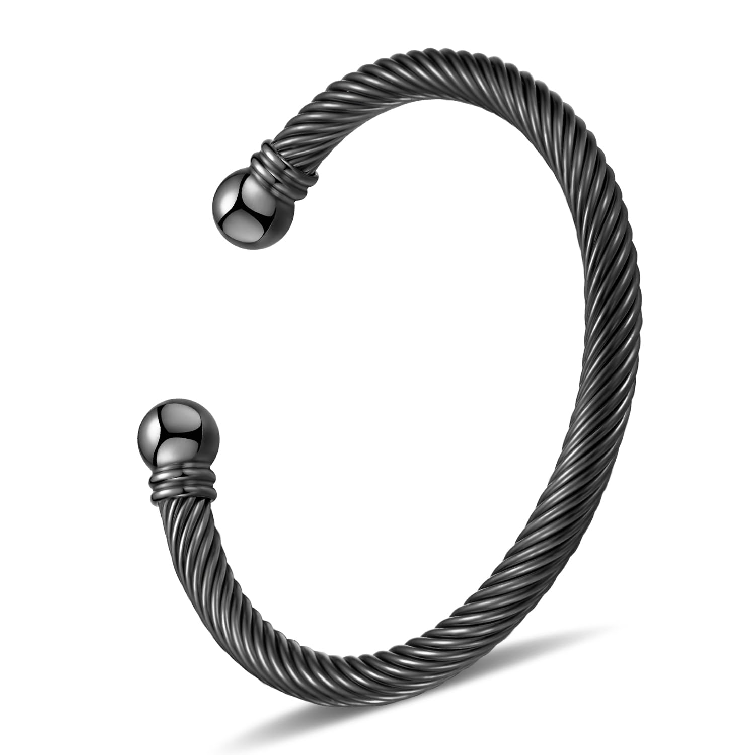 Stainless Steel Twisted Cable Wire Bracelets with Hook Clasp Stylish Roman Digital Bangle Bracelet for Women SL-010