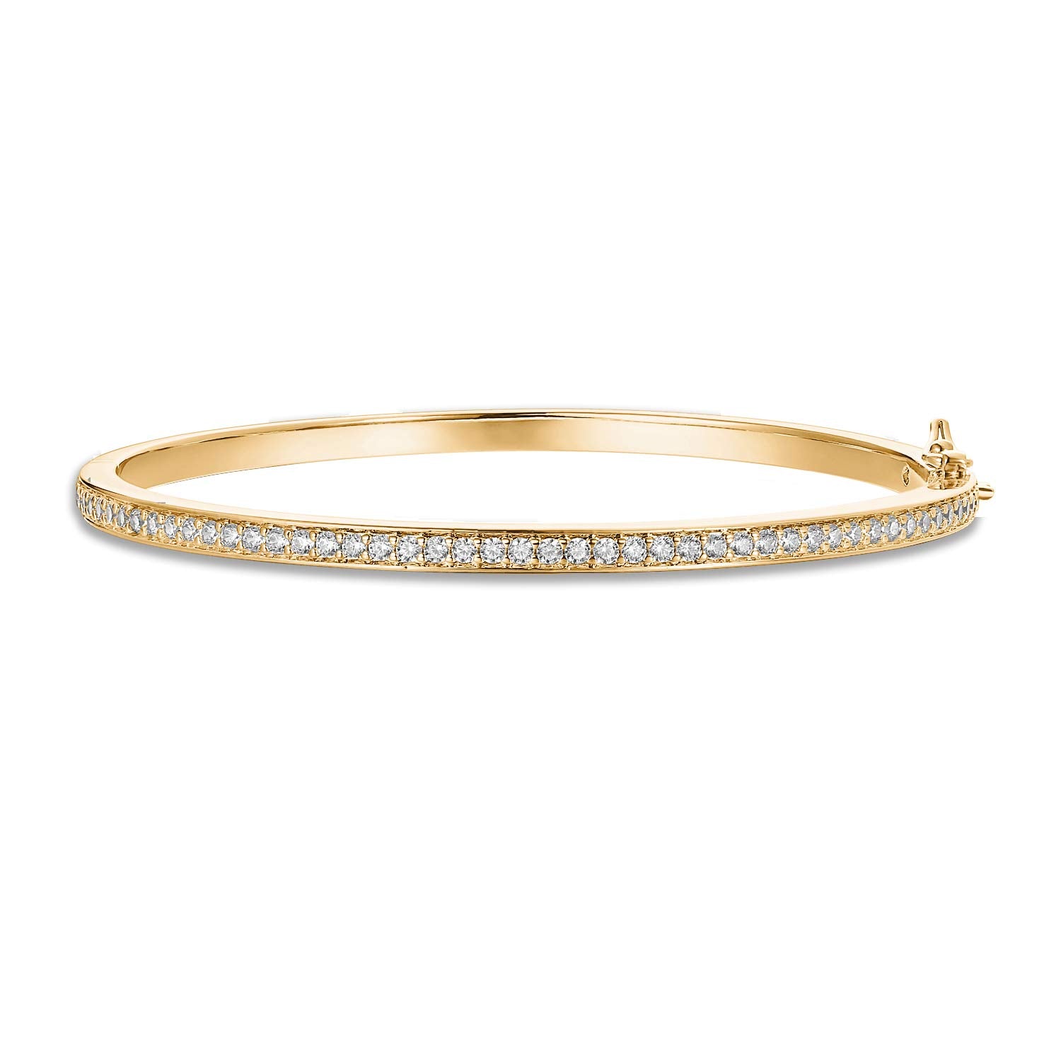 14K Gold Plated Cubic Zirconia Bangle Tennis Bracelets for Women | Classic Love Cuff Bangle Bracelets  SL-021