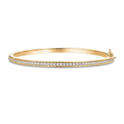 14K Gold Plated Cubic Zirconia Bangle Tennis Bracelets for Women | Classic Love Cuff Bangle Bracelets  SL-021