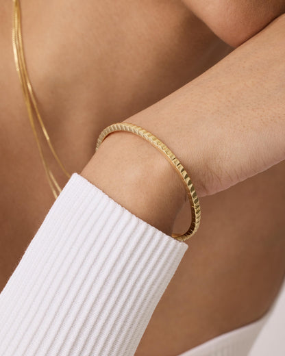 14K Gold Plated Cubic Zirconia Bangle Tennis Bracelets for Women | Classic Love Cuff Bangle Bracelets  SL-021