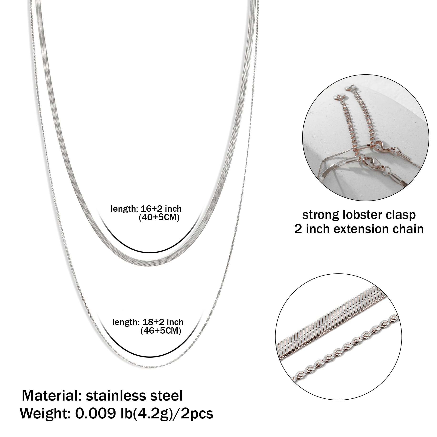 Waterproof Gold Necklace Layered Necklaces for Women Non Tarnish,18k Gold Plated Stainless Steel Dainty Stack Thin Chain Necklace Set for Women Gifts XL-010