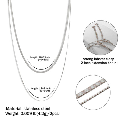 Waterproof Gold Necklace Layered Necklaces for Women Non Tarnish,18k Gold Plated Stainless Steel Dainty Stack Thin Chain Necklace Set for Women Gifts XL-010
