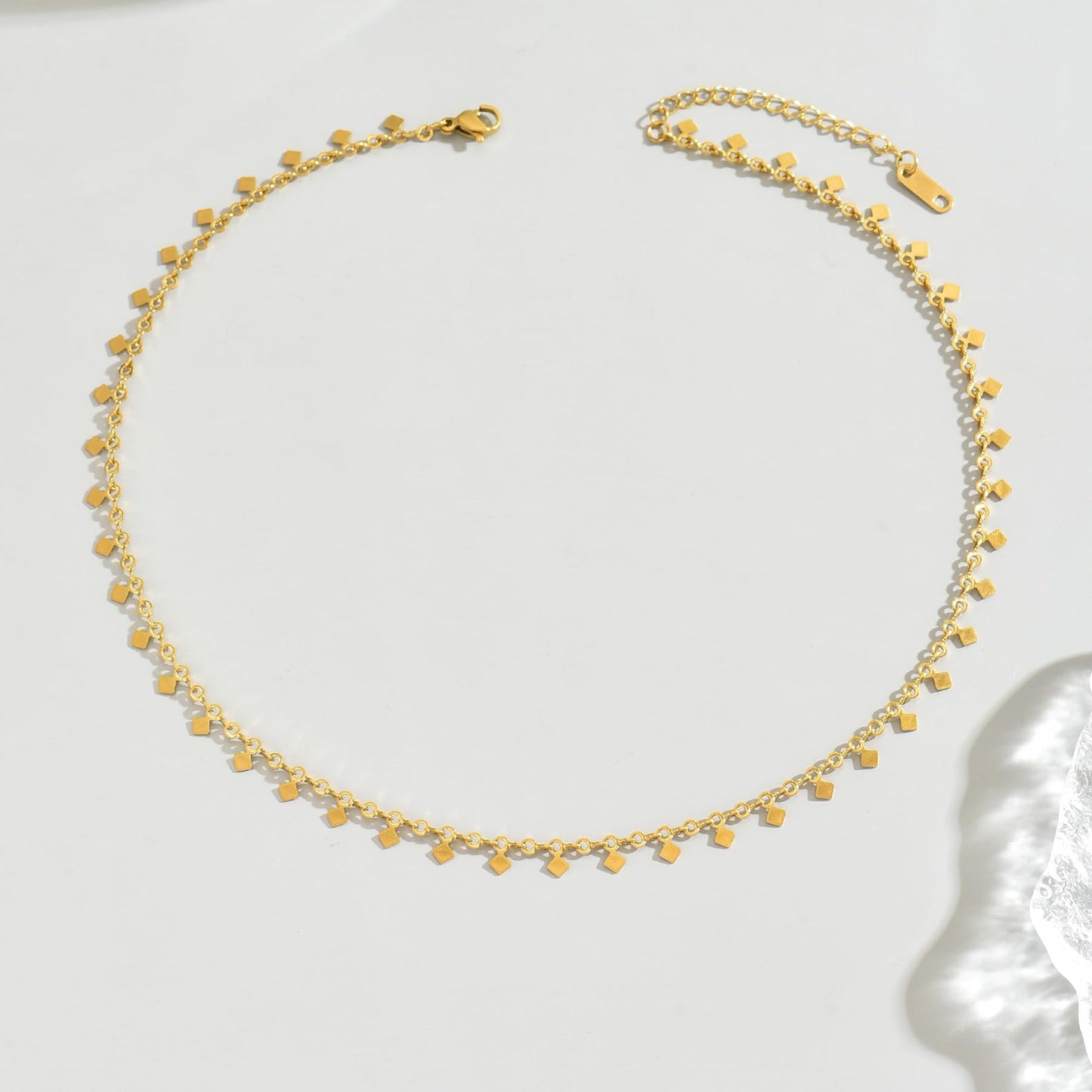 Gold Chain Necklace for Women 18K Gold Plated Stainless Steel Necklace Dainty Star Cross Heart Choker Chains Simple Delicate Minimalist Trendy Jewelry XL-013