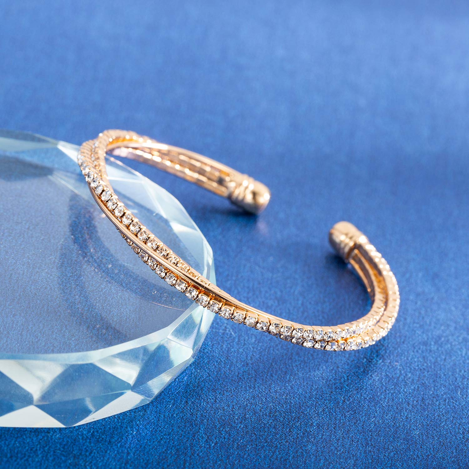 Valentine Day Gift Rhinestone Cuff Bracelet Bangle Sparkly Cute Bridesmaid Wedding jewelry gifts SH-032