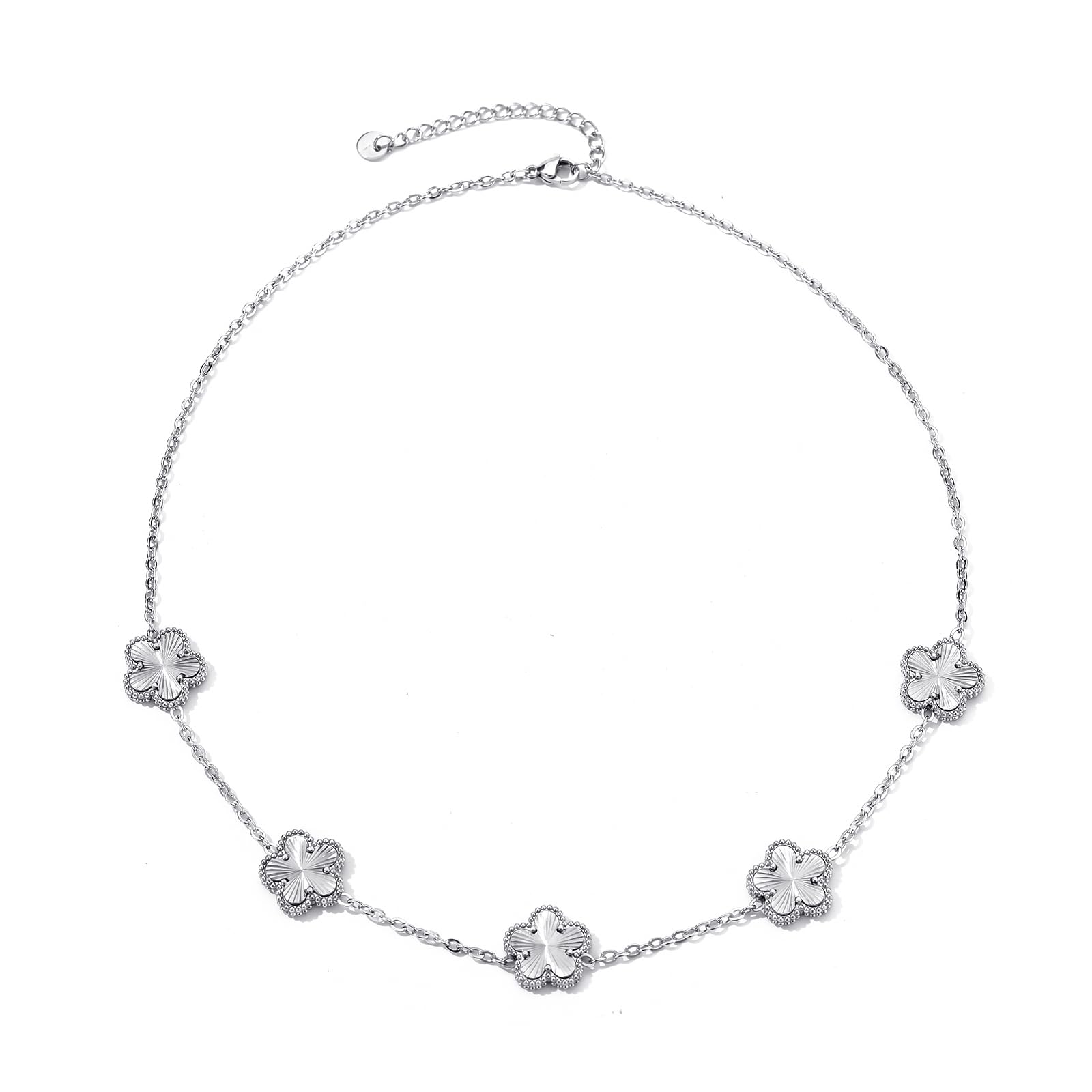 Clover Necklace for Women 18K Gold Plated Stainless Steel Four Leaf Clover Necklace Lucky Simple Dainty Jewelry XL-007