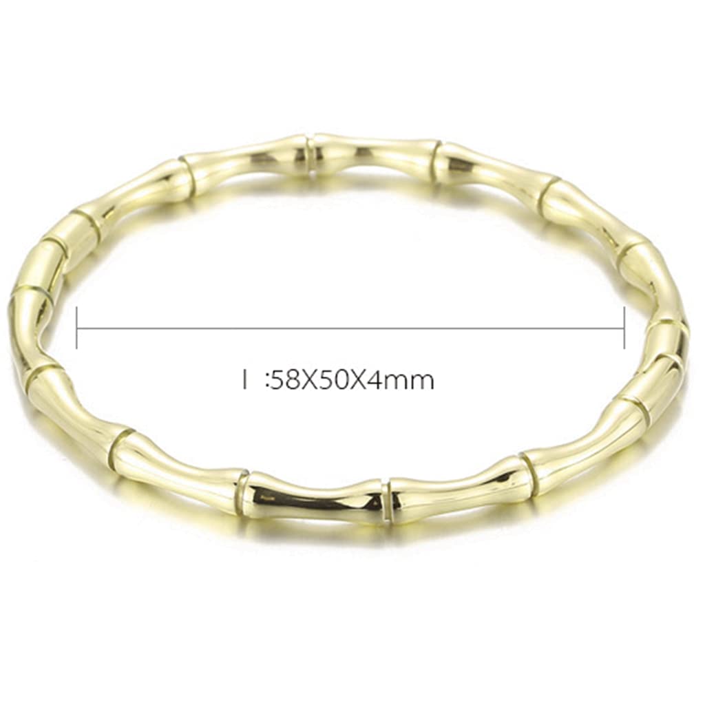 Stainless Steel Bamboo Style Classic Plain Open Clasp Bangle Bracelet SL-011