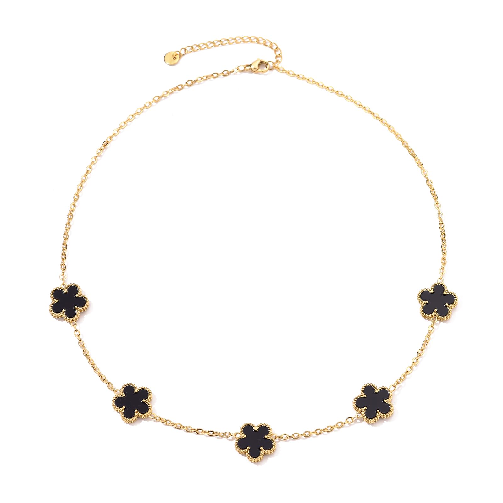 Clover Necklace for Women 18K Gold Plated Stainless Steel Four Leaf Clover Necklace Lucky Simple Dainty Jewelry XL-007