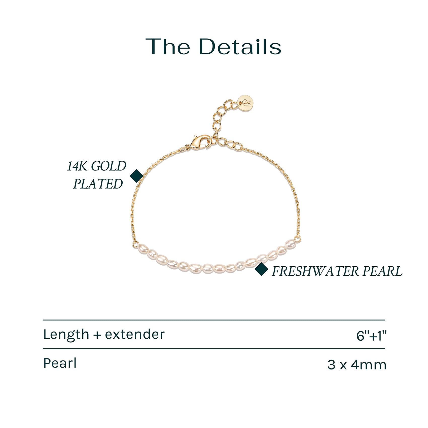 18K Gold Plated Beaded Freshwater Cultured Pearl Bracelet for Women | Dainty Bracelet with Pearl Beads SL-020