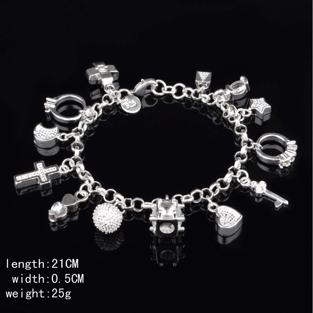 S925 Silver Thirteen Hanging Pieces Bracelet for Women Gift Bracelets & Bangles Jewelry SL-042
