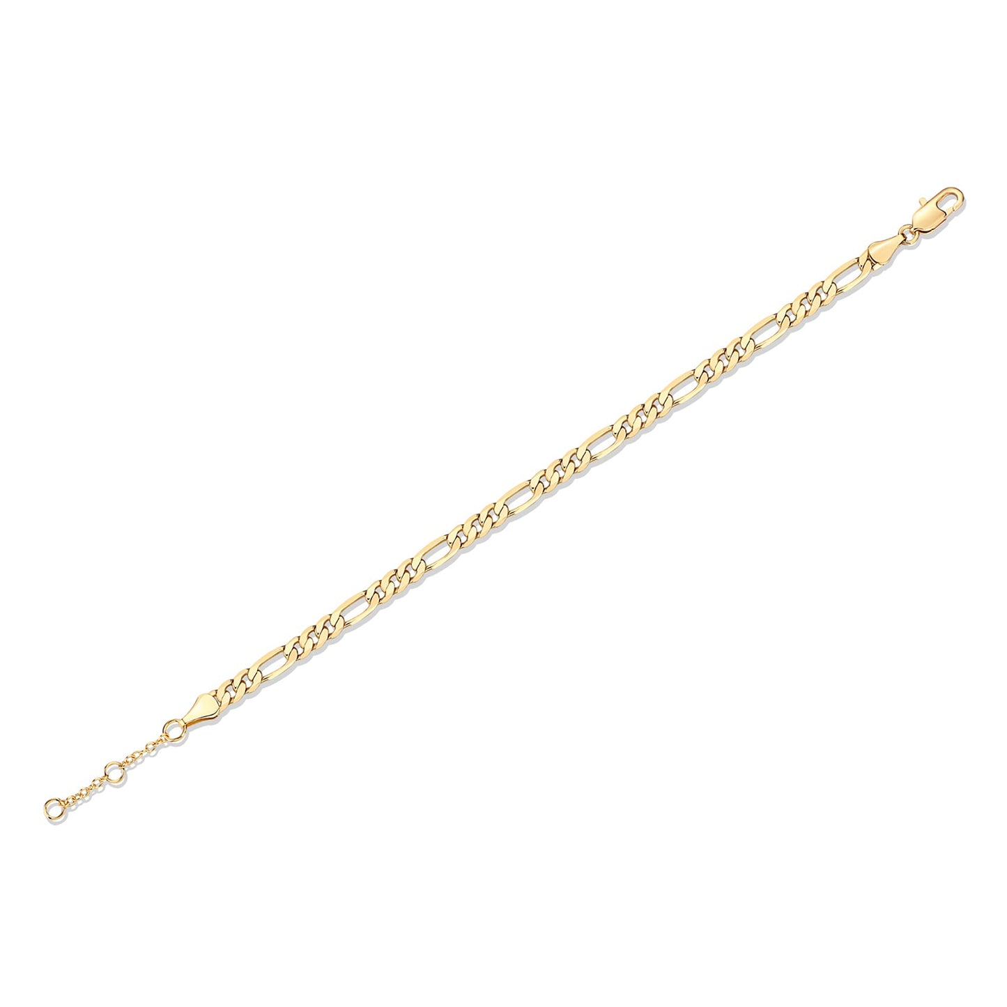 14K Gold Plated Paperclip/Curb/Figaro Chain Adjustable Bracelet for Women SL-026