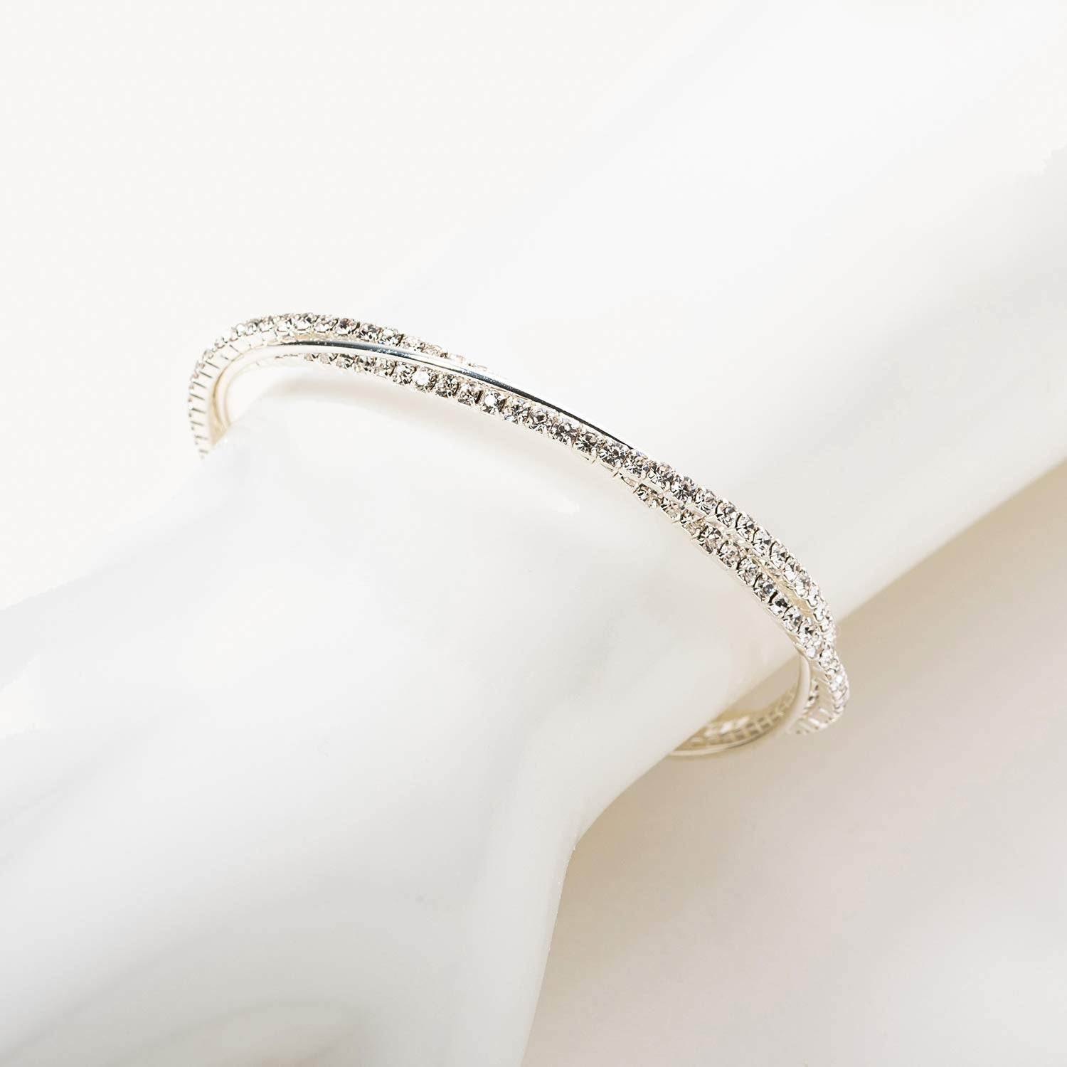 Valentine Day Gift Rhinestone Cuff Bracelet Bangle Sparkly Cute Bridesmaid Wedding jewelry gifts SH-032