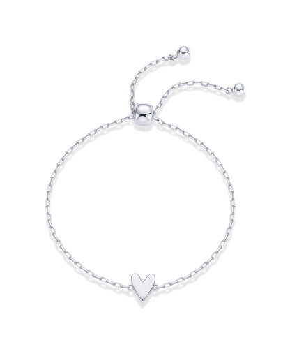 14K Gold Plated Matching Heart Charms Solitaire Bracelet Set for Women | Adjustable Love Friendship Two Bracelet Pack SL-017
