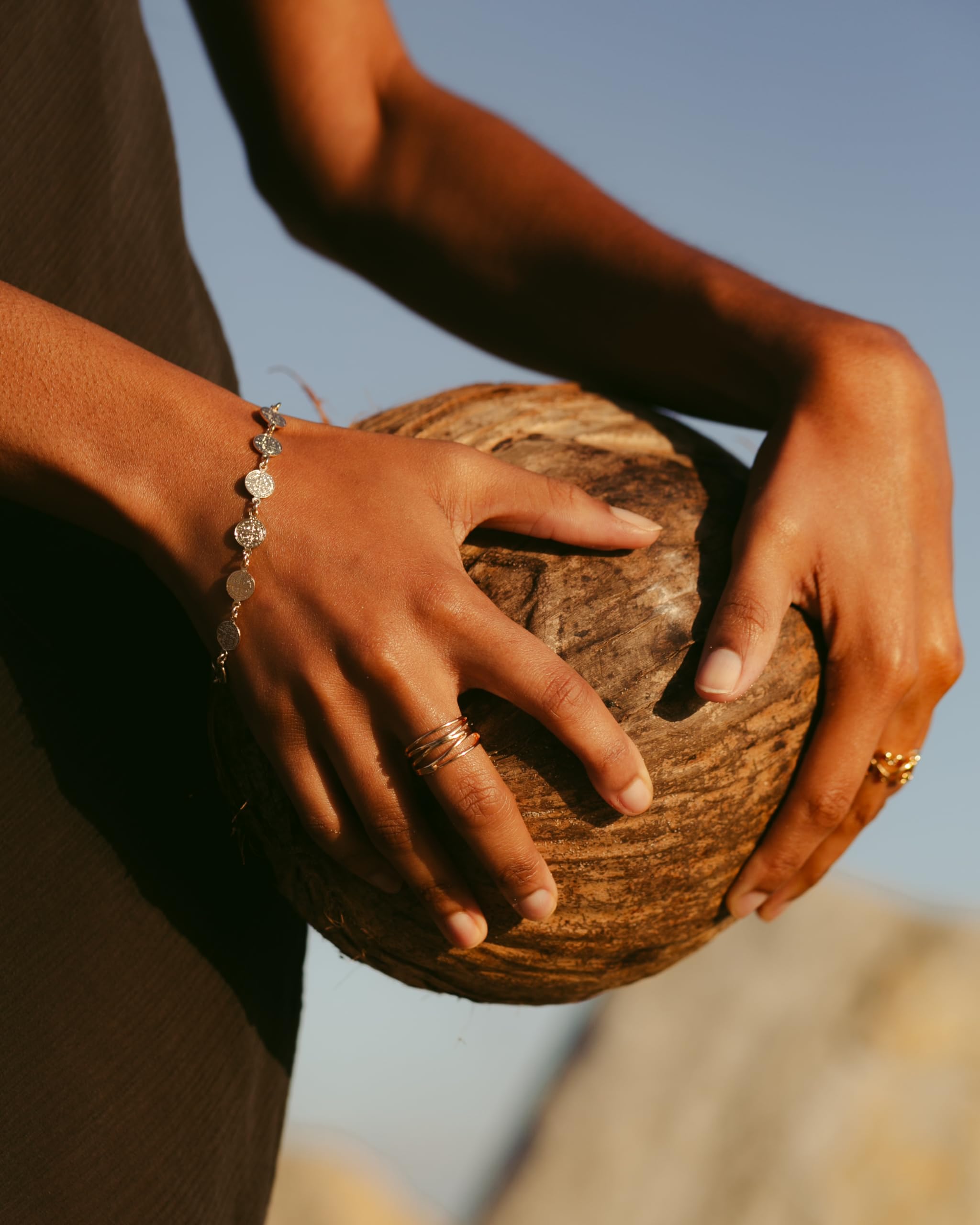 18K Gold Plated Religious Bracelet with Saint Benedict Coins, 7.5 Inches SL-035