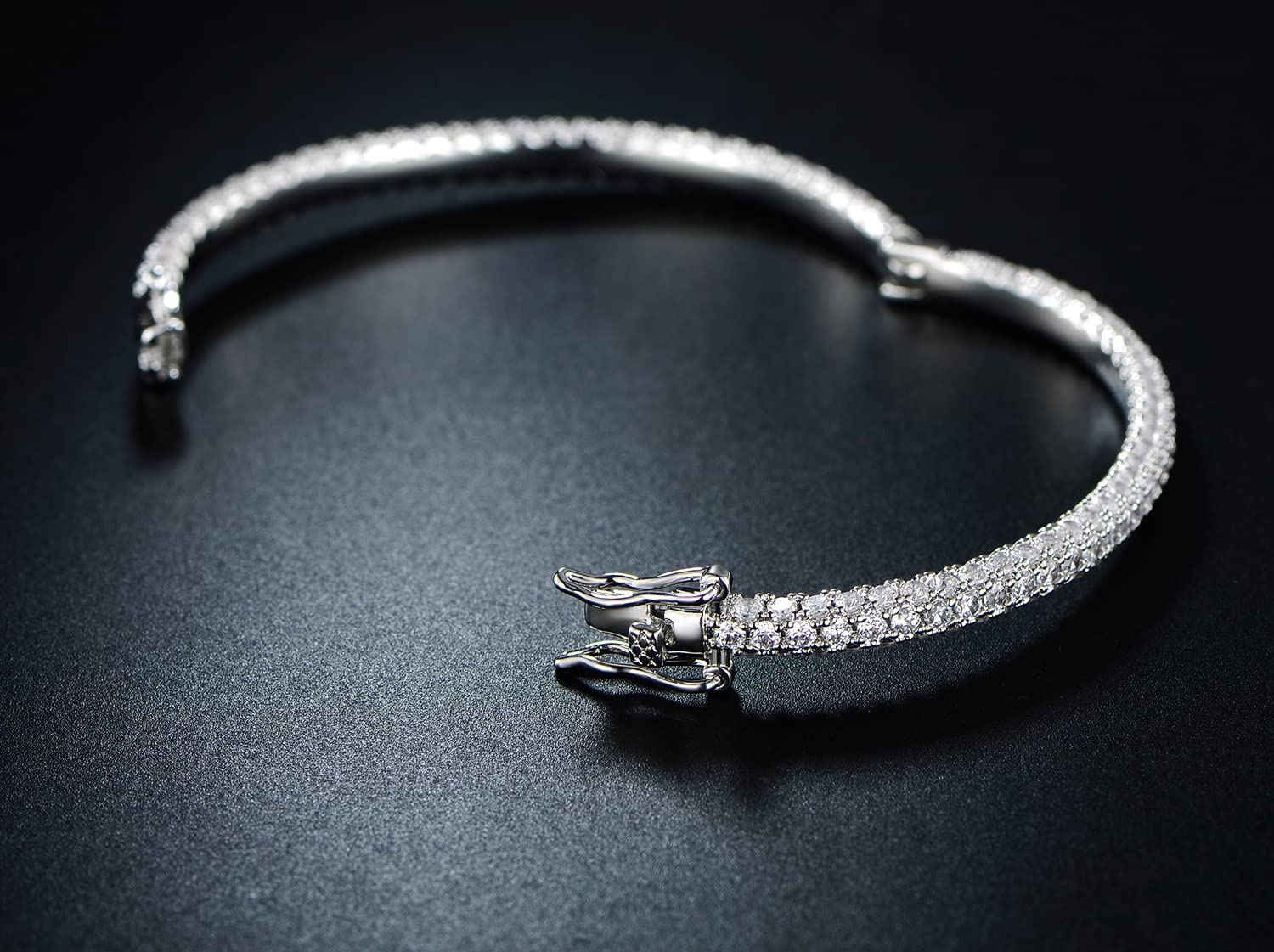 18K Gold Plated Crystal Bling Eternity Bangle Bracelet SL-031