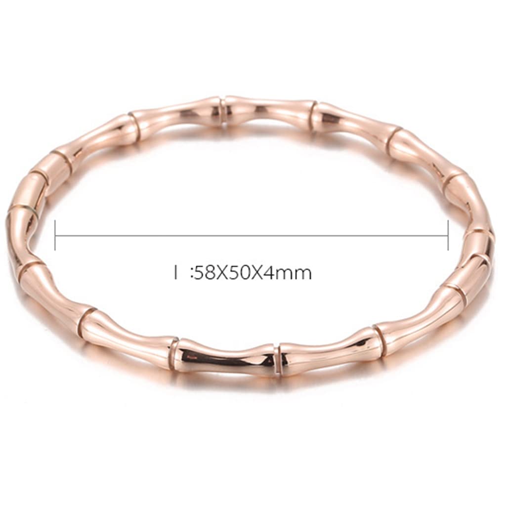 Stainless Steel Bamboo Style Classic Plain Open Clasp Bangle Bracelet SL-011