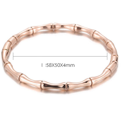 Stainless Steel Bamboo Style Classic Plain Open Clasp Bangle Bracelet SL-011