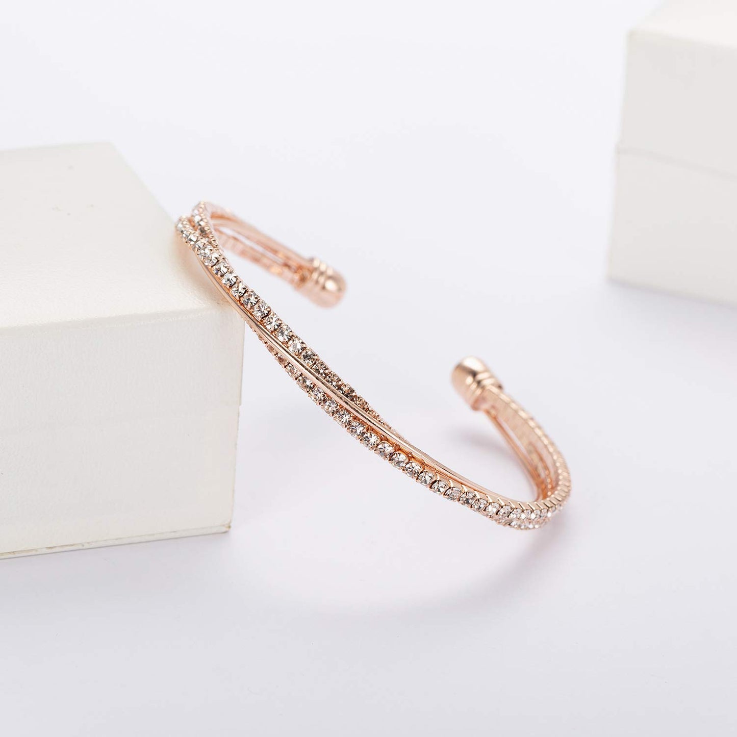 Valentine Day Gift Rhinestone Cuff Bracelet Bangle Sparkly Cute Bridesmaid Wedding jewelry gifts SH-032