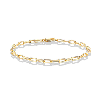 14K Gold Plated Paperclip/Curb/Figaro Chain Adjustable Bracelet for Women SL-026