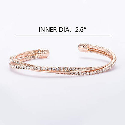 Valentine Day Gift Rhinestone Cuff Bracelet Bangle Sparkly Cute Bridesmaid Wedding jewelry gifts SH-032