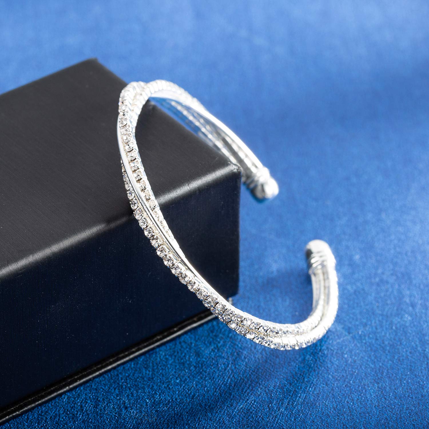 Valentine Day Gift Rhinestone Cuff Bracelet Bangle Sparkly Cute Bridesmaid Wedding jewelry gifts SH-032