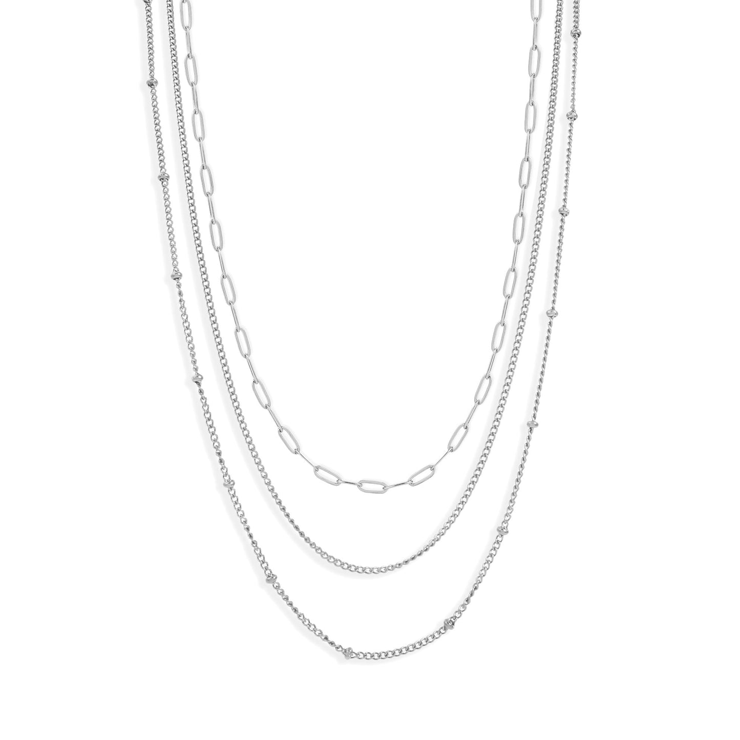 Waterproof Gold Necklace Layered Necklaces for Women Non Tarnish,18k Gold Plated Stainless Steel Dainty Stack Thin Chain Necklace Set for Women Gifts XL-010