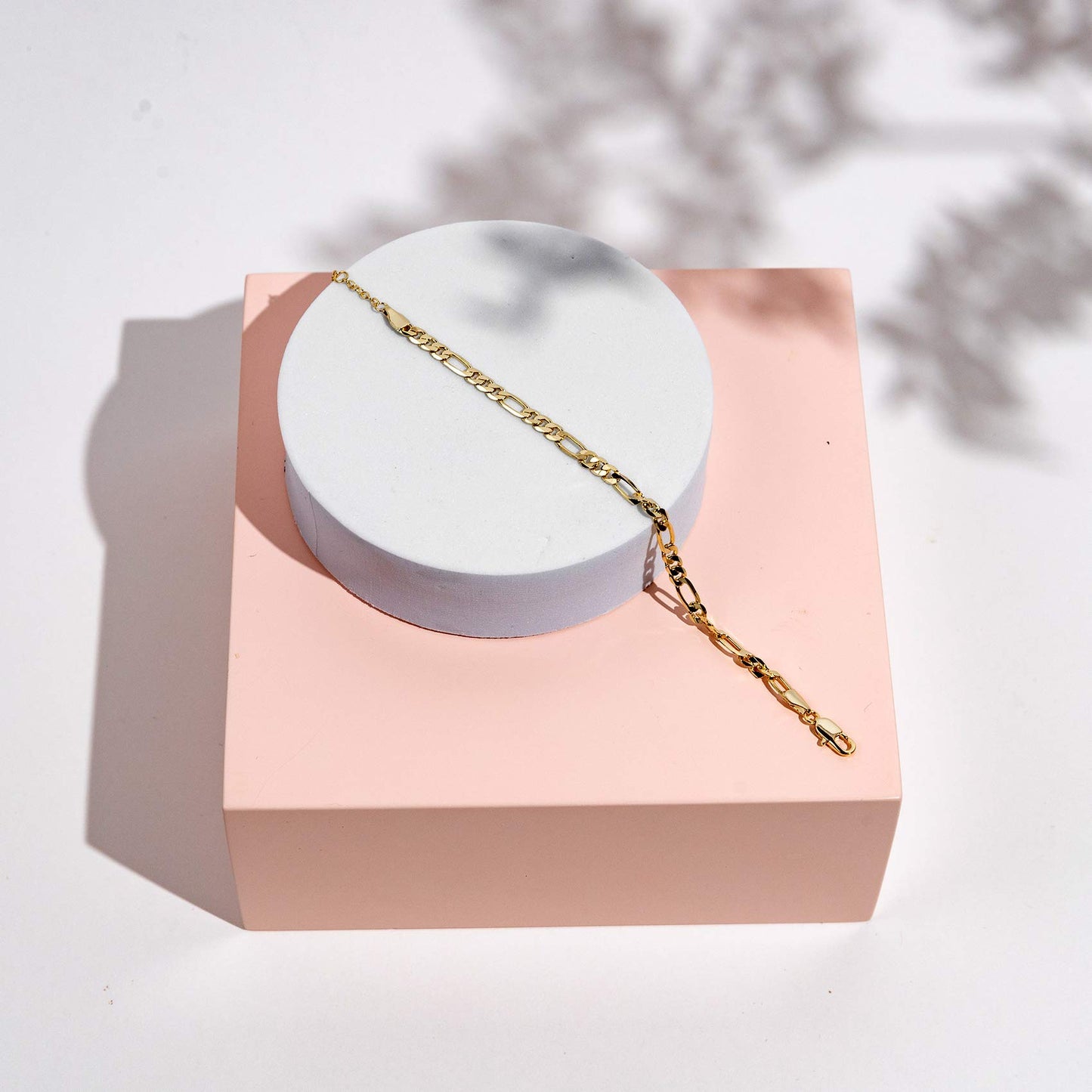 14K Gold Plated Paperclip/Curb/Figaro Chain Adjustable Bracelet for Women SL-026