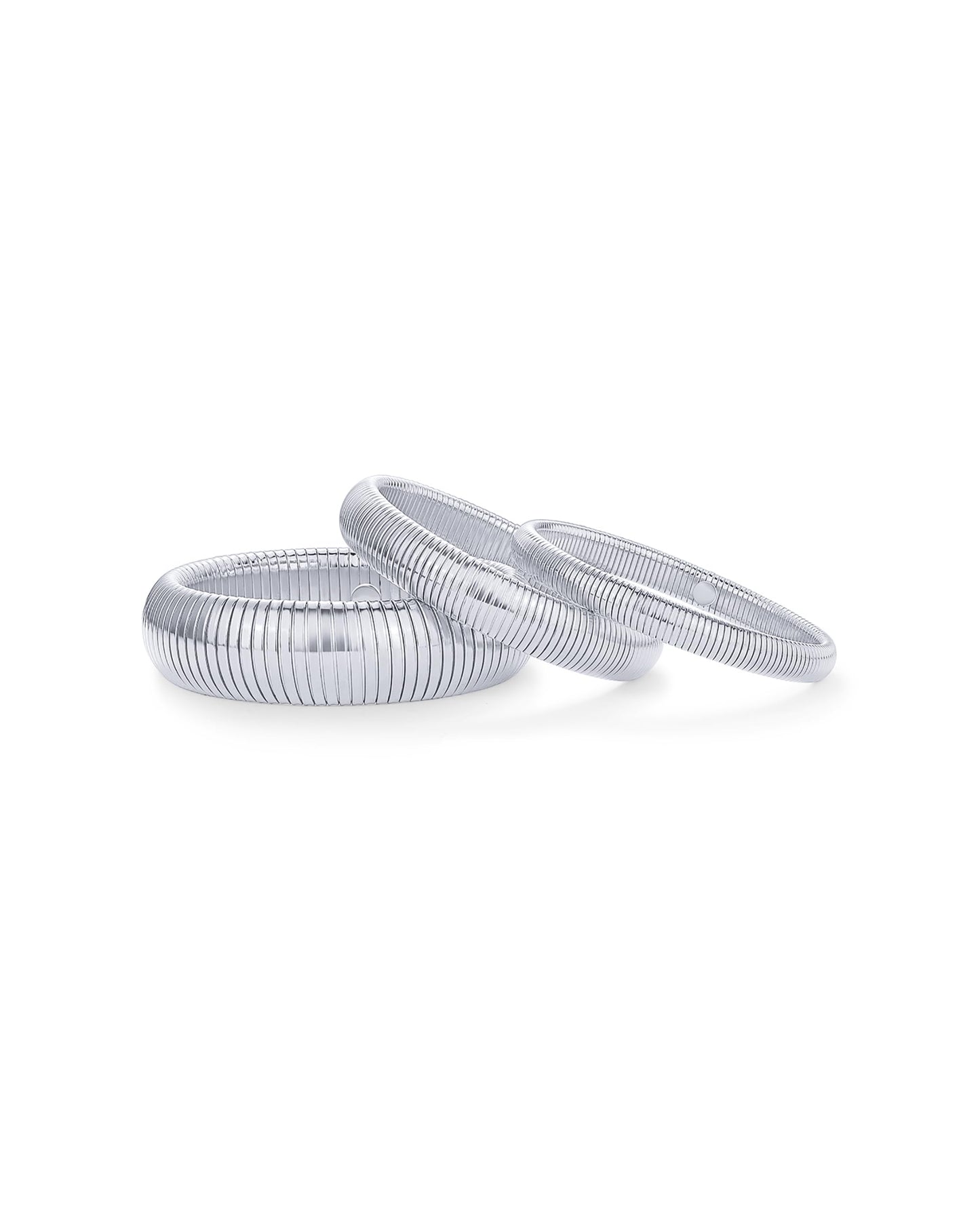 Stainless Steel 14K Gold Plated Waterproof Flexible Stretch Chunky Bangle for Women | Cobra Bracelet SL-012
