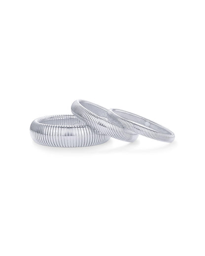 Stainless Steel 14K Gold Plated Waterproof Flexible Stretch Chunky Bangle for Women | Cobra Bracelet SL-012