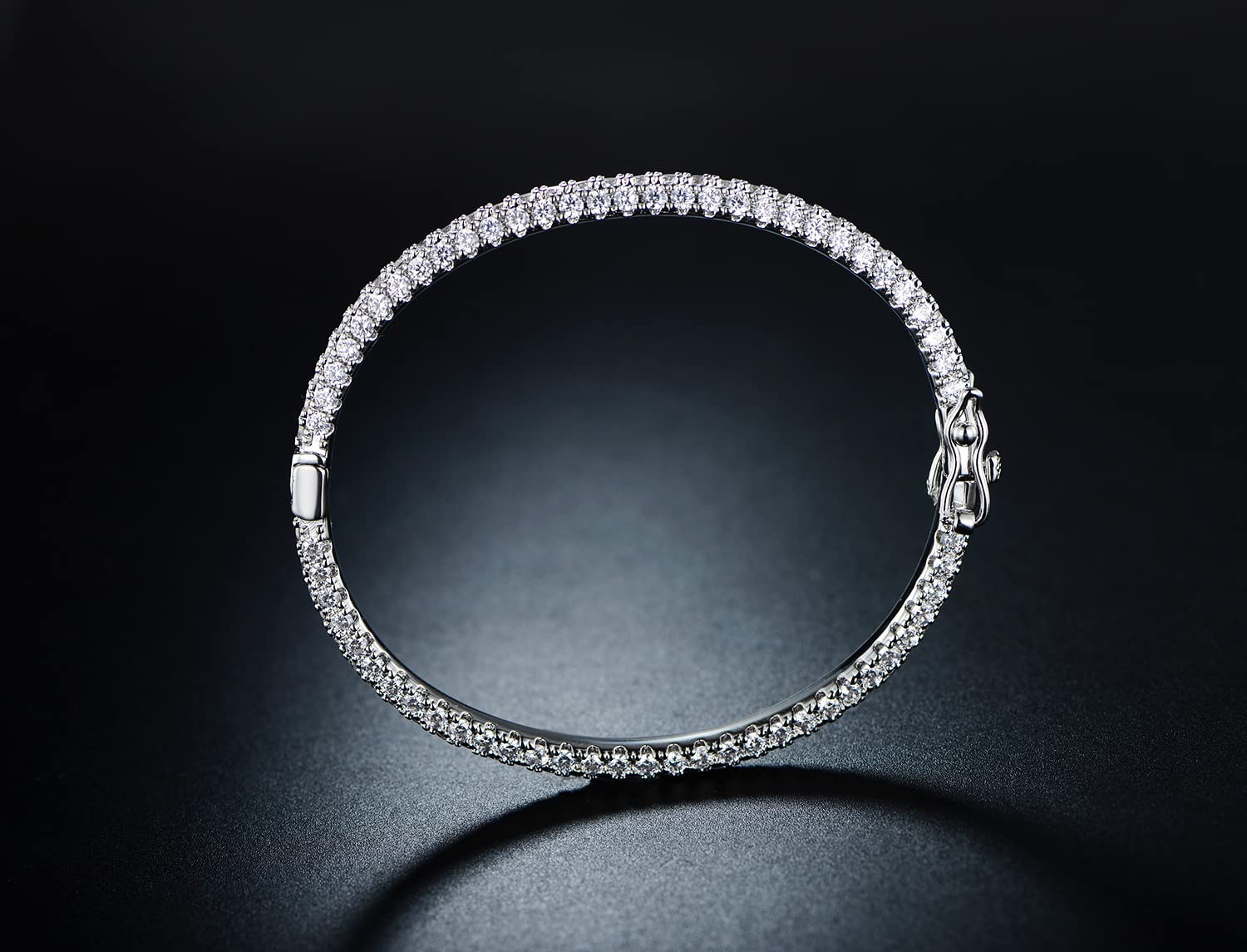 18K Gold Plated Crystal Bling Eternity Bangle Bracelet SL-031