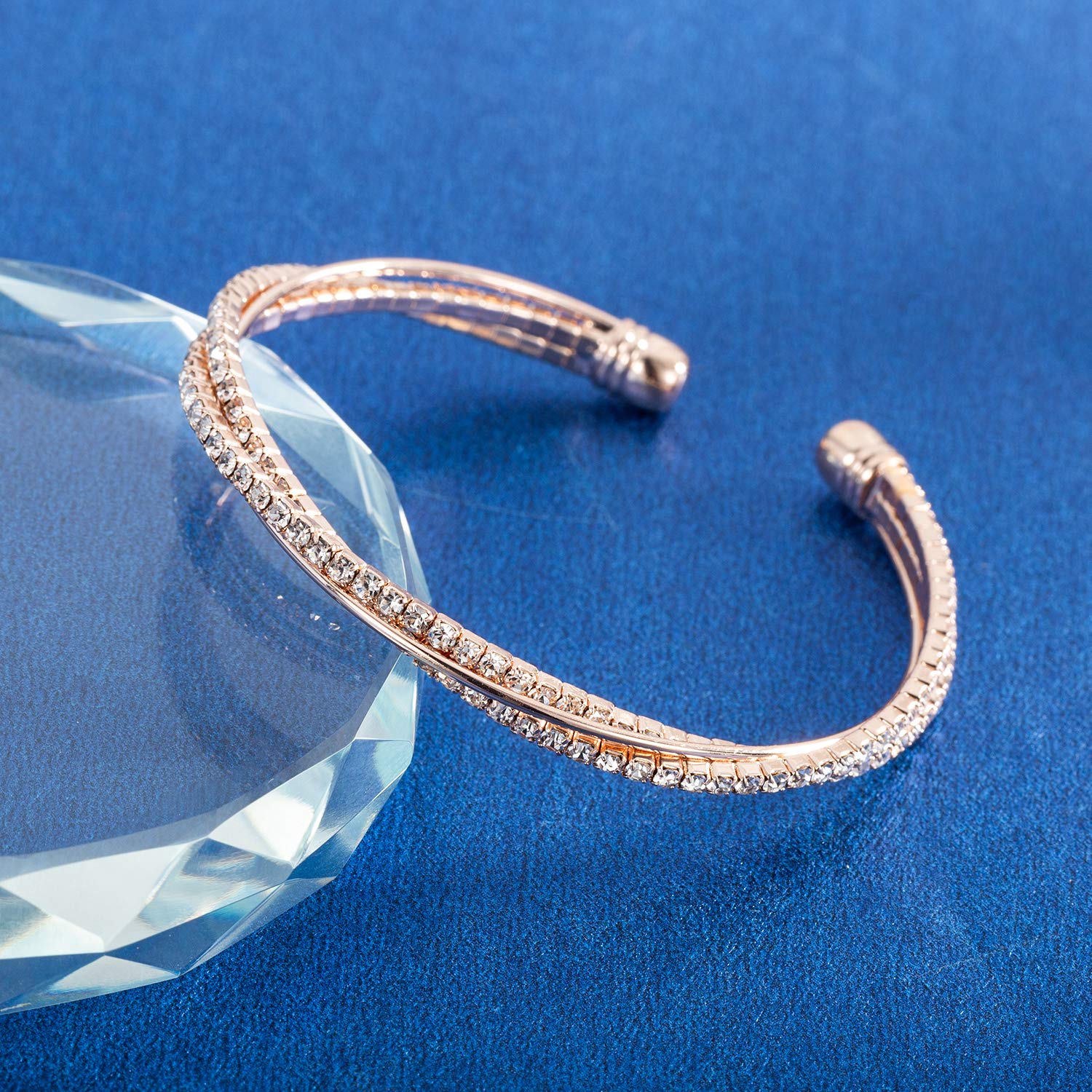 Valentine Day Gift Rhinestone Cuff Bracelet Bangle Sparkly Cute Bridesmaid Wedding jewelry gifts SH-032