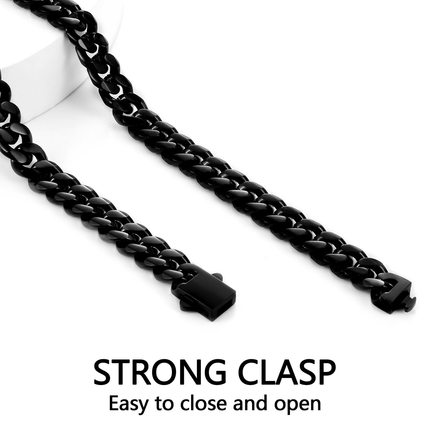 3.5mm Cuban Link Chains for Men, Silver Tone/Black/14K Gold Plated Stainless Steel Necklace Chain, Mens Necklace 16, 18, 20, 22, 24, 26, 28 Inch XL-008